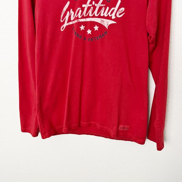 [Life Is Good] Gratitude Thank a Veteran Long Sleeve V-Neck T-Shirt Size Small S - Picture 5 of 12